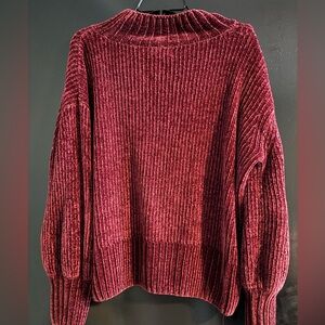 Cynthia Rowley Velvet Maroon Turtleneck Sweater